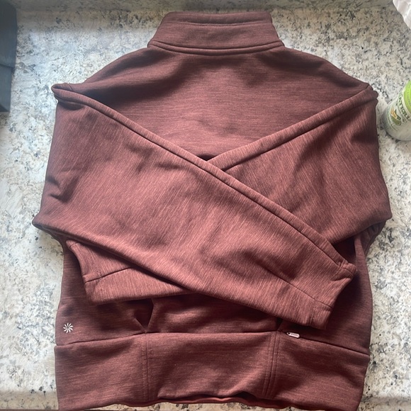 Mahogany Athleta Half-Zip Sweatshirt - Picture 1 of 3